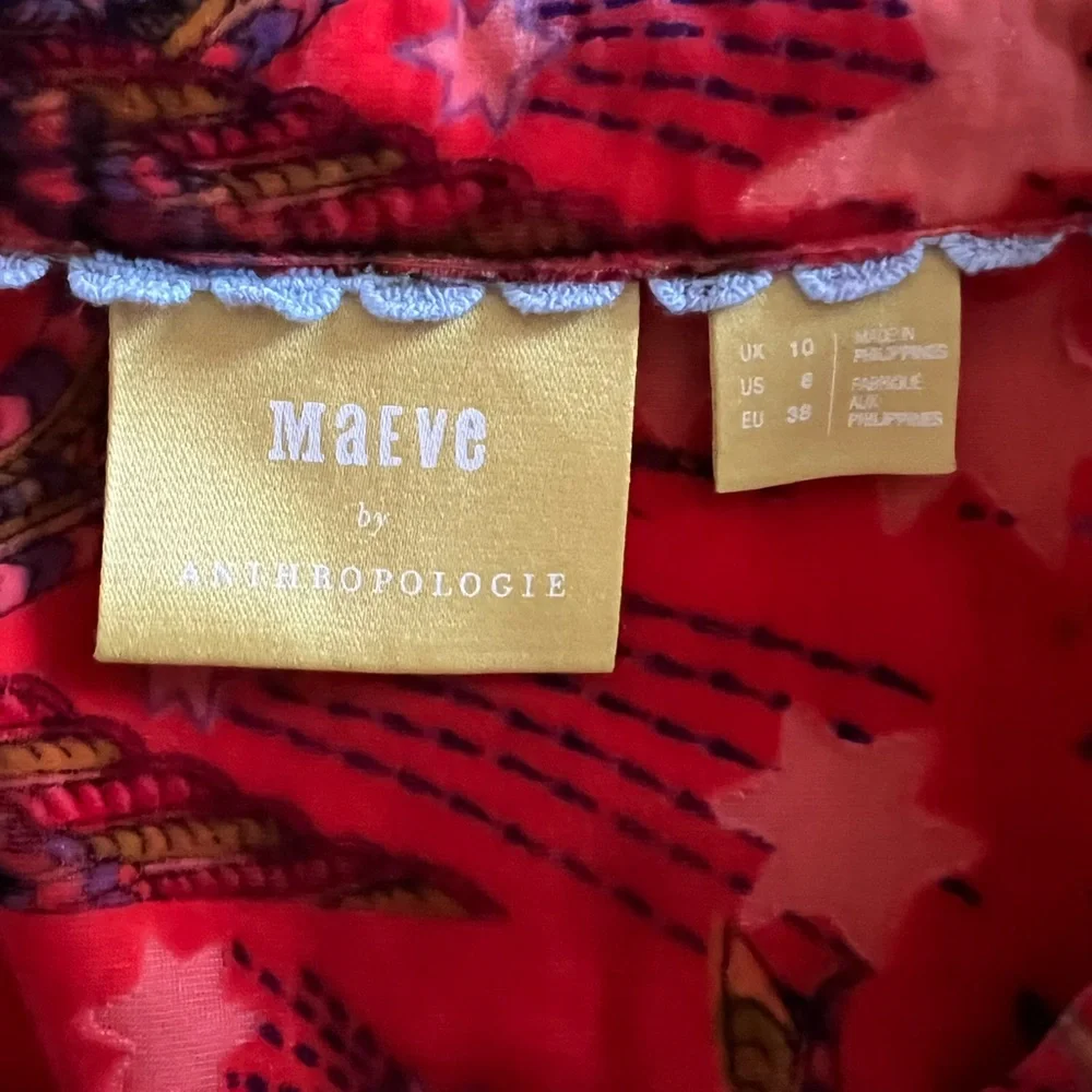 NWOT Maeve Anthropologie Dark Orange Velvet Top 6 - Picture 10 of 13